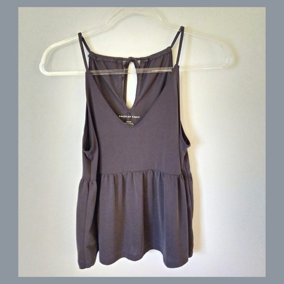 American Eagle Soft Black Peplum Tank- AE tank, sz Medium - Picture 3 of 4